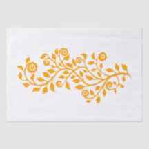 Ornamento Floral Branco e Laranja Suave Simples