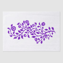 Papel De Seda Ornamento Floral Branco e Puro Suave Simples