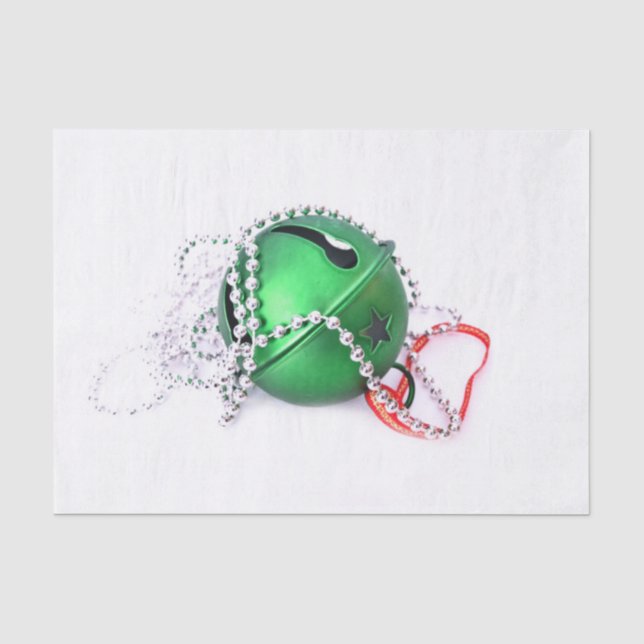 Papel De Seda ornamento verde de Natal (Frente )