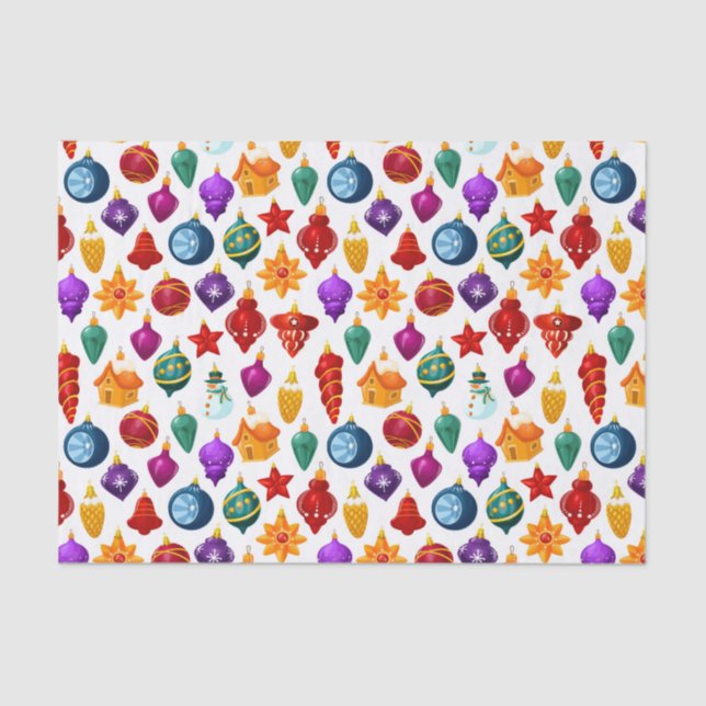 Papel De Seda Ornamentos de Árvore de Natal (Frente )