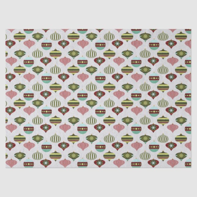 Papel De Seda Ornamentos de Árvore de Natal Retroativos na Desvi (Frente )