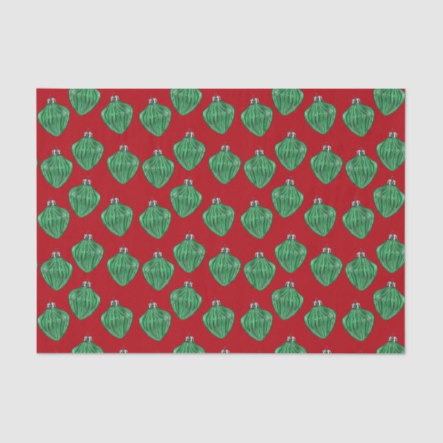 Papel De Seda Ornamentos de vidro verde - Livro vermelho (Frente )