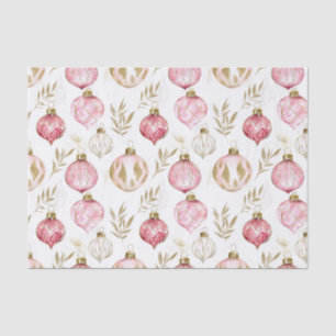 Papel De Seda Ornamentos Dourados de Natal Rosa