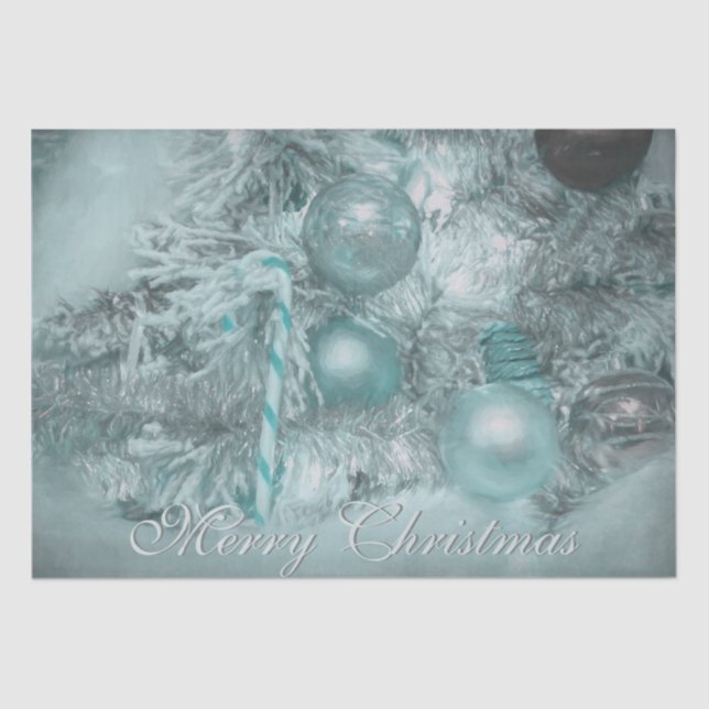 Papel De Seda Ornamentos Feliz Natal Árvore de Feriado Verde (Frente )