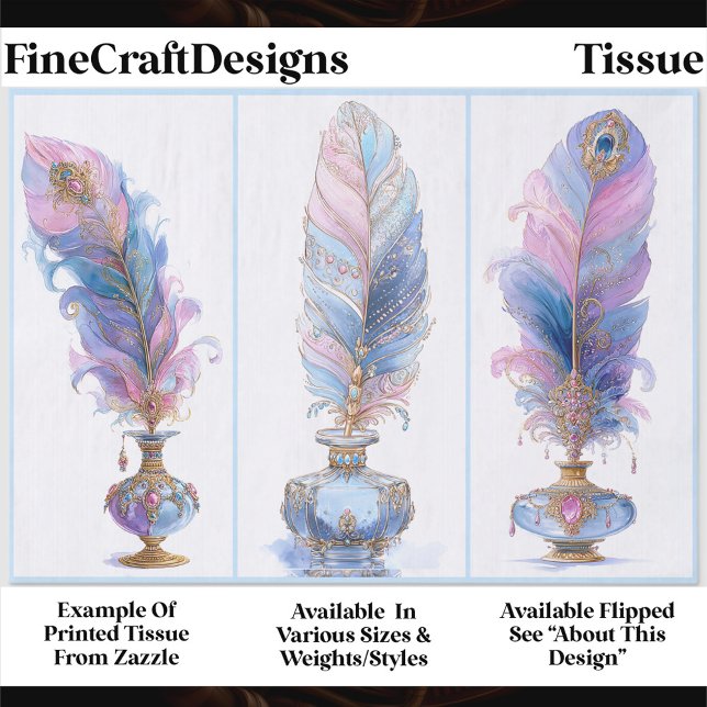 Papel De Seda Ornate Elegant Quill & Inkwell Trio EQ2L Decoupage (Criador carregado)