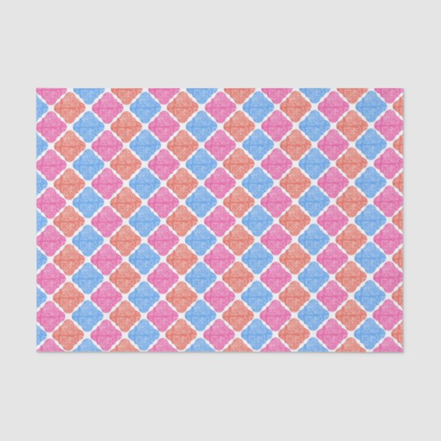 Papel De Seda Ornate Patchwork Diamonds Pattern (Frente )