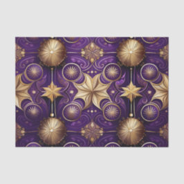 PAPEL DE SEDA ORNATE PURPLE & GOLD CHRISTMAS FLOURISHES