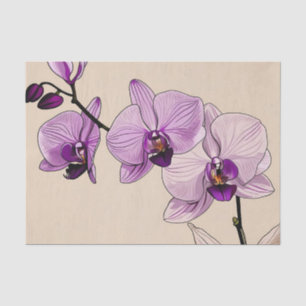 Papel De Seda Orquídea Botânica Elegante