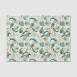 Papel De Seda Orquídea Floral do Jardim Tropical e Padrão Palm