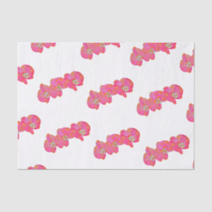 Papel De Seda Orquídeas cor-de-água rosa Elegante floral tropica