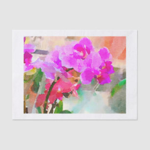 Papel De Seda Orquídeas da aguarela