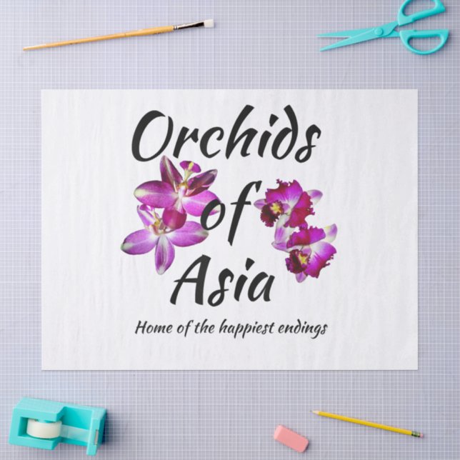 Papel De Seda Orquídeas da Ásia (Arte )