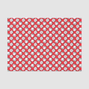 Papel De Seda Os basebol modelam no vermelho