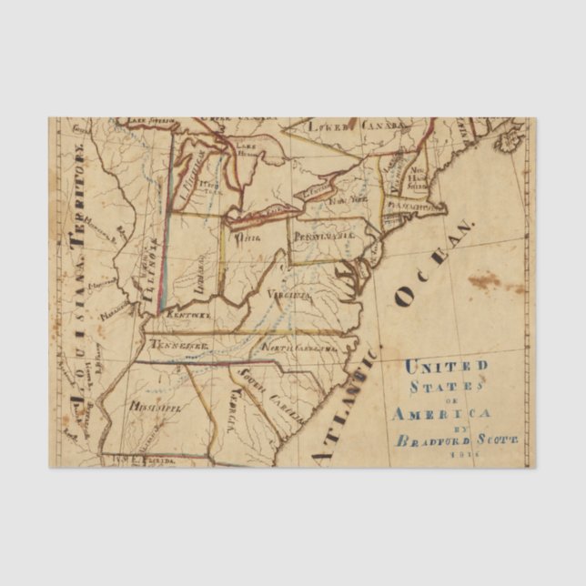 Papel De Seda Os Estados Unidos da América 2 (Frente )