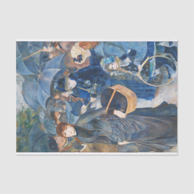 Papel De Seda Os guarda-chuvas, Pierre Auguste Renoir Art (Frente )