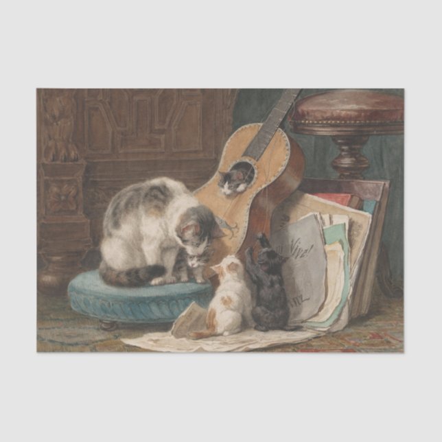 Papel De Seda Os músicos de Henriette Ronner-Knip (Frente )