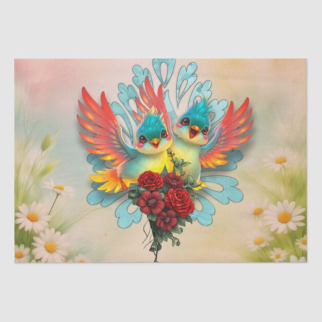 Papel De Seda Os pássaros bonitos de bom humor (Frente )