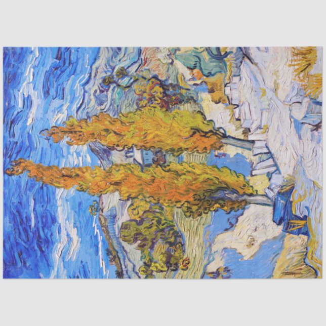 Papel De Seda Os Poplars em Santo-Rémy, Van Gogh (Frente )