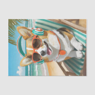 Papel De Seda Oscar só relaxando, Corgi na Praia