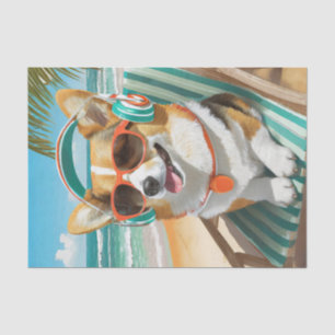 Papel De Seda Oscar só relaxando, Corgi na Praia