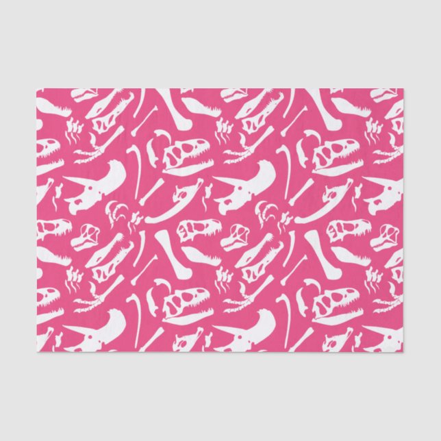 Papel De Seda Ossos do Dinossauro (Rosa) (Frente )