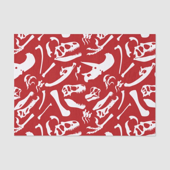 Papel De Seda Ossos do Dinossauro (Vermelho) (Frente )