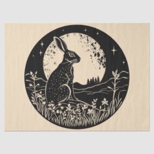 Papel De Seda Ostara Wiccan Magic Hare Silhoupage