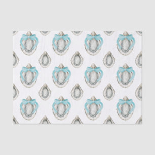 Papel De Seda Ostras Costeiras de Aquarela Arco Azul