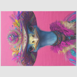 Papel De Seda Ostrich do Wackadoodle Whimsical Decoupage a rosa