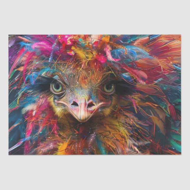 Papel De Seda Ostrich Wackadoodle Vibrante Suspenso (Frente )