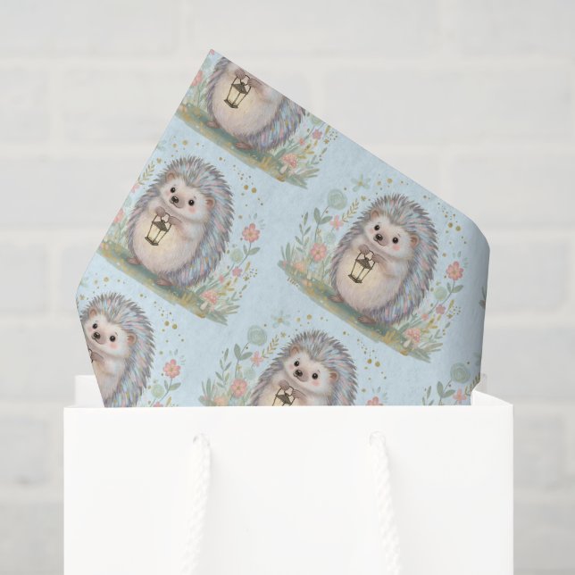 Papel De Seda ouriço fofo com padrão de lanterna (Sacola de presentes)