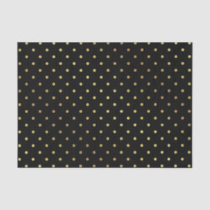 Papel De Seda Ouro à moda e bolinhas pretas