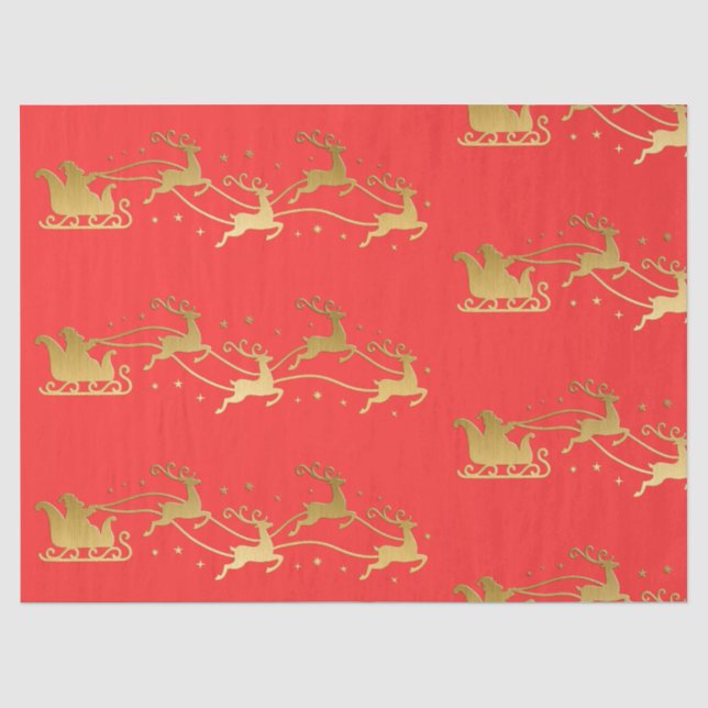 Papel De Seda Ouro ALEGRE no Natal Vermelho (Frente )