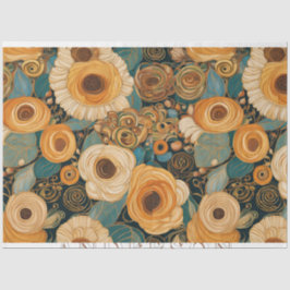 Papel De Seda Ouro Boho Garden Floral