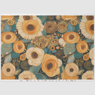 Papel De Seda Ouro Boho Garden Floral
