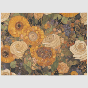 Papel De Seda Ouro Boho Garden Floral