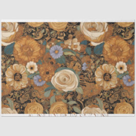 Papel De Seda Ouro Boho Garden Floral