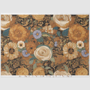 Papel De Seda Ouro Boho Garden Floral