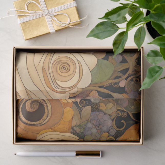 Papel De Seda Ouro Boho Garden Floral (Presente)