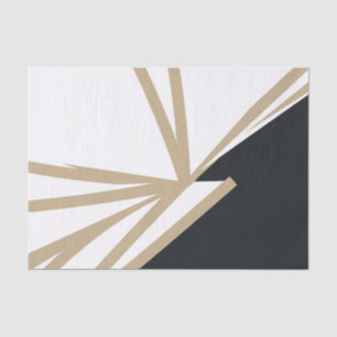 Papel De Seda Ouro branco Abstrato preto moderno