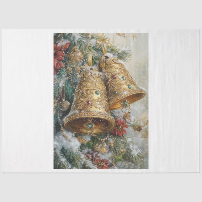 Papel De Seda Ouro Christmas Bell (Frente )