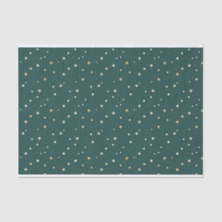 Papel De Seda Ouro de estrelas no céu verde