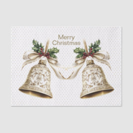 Papel De Seda Ouro de Natal Shiny Stars Green Folhas