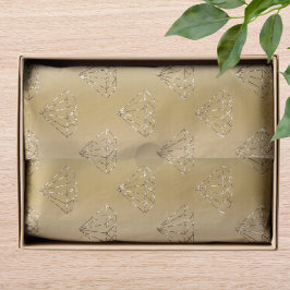 Papel De Seda Ouro Diamante Elegante Brilho Casamento Noivado