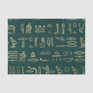 Papel De Seda Ouro Egípcio Hieroglifos Typografia Egito