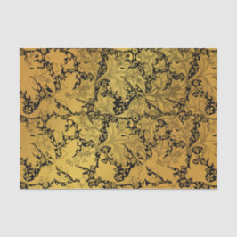 Papel De Seda Ouro Floral Padrão Oriental Fllower