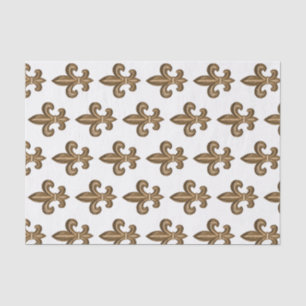 Papel De Seda Ouro francês Fleur de Lis Crest