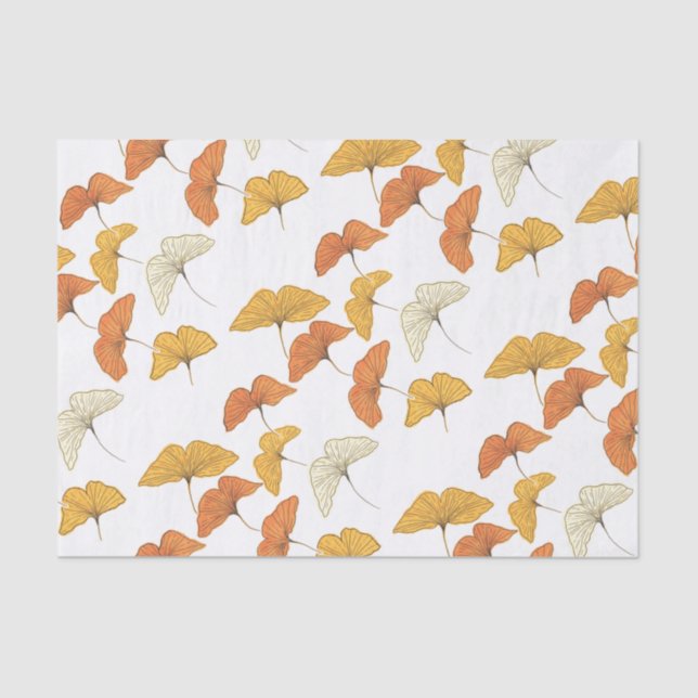 Papel De Seda Ouro Gingko (Frente )