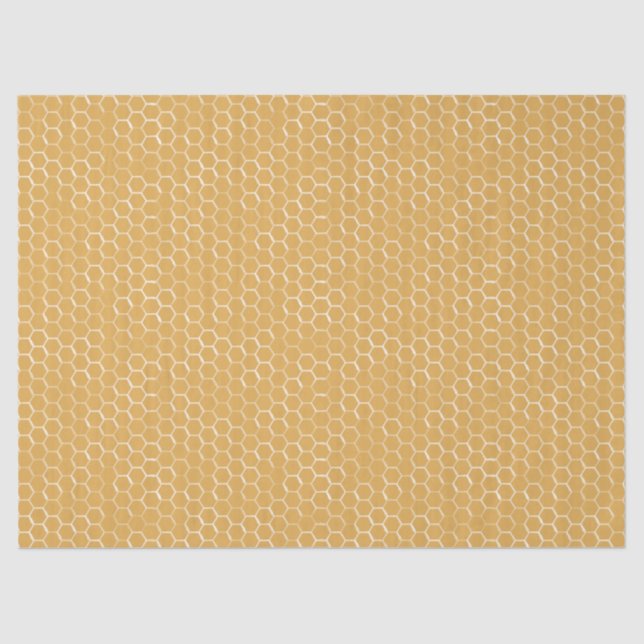 Papel De Seda Ouro Honeycomb Pattern (Frente )