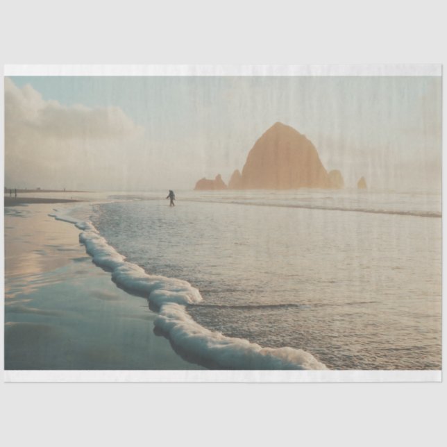 Papel De Seda Ouro hora na praia de Cannon (Frente )